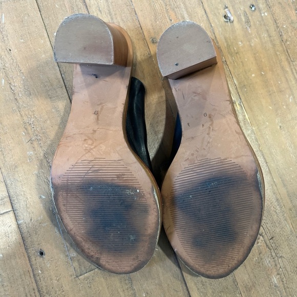 Madewell Finch Mule Sandal Women’s 9 Black Leather Open Toe High Heel - Picture 10 of 12